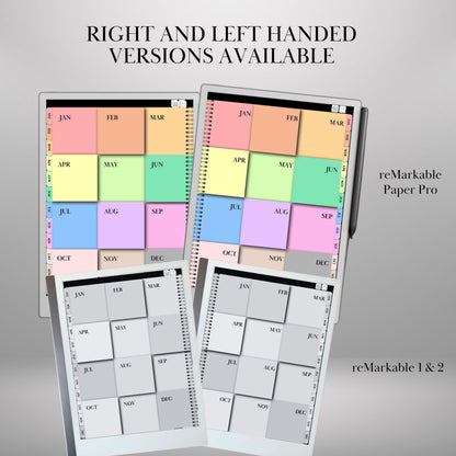 Perpetual Calendar for reMarkable Paper Pro daily planner Undated Monthly Weekly Daily Hourly Planner Hyperlinked Planner for reMarkable 2
