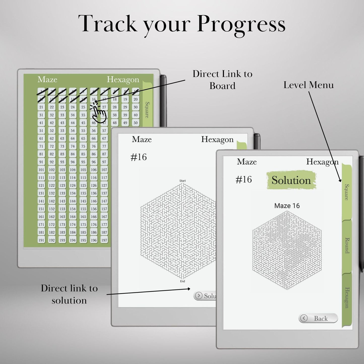 Maze Puzzle Book for reMarkable Paper Pro reMarkable Template Hyperlinked Mazes remarkable Brain Game reMarkable 2 eink hyperlinked template