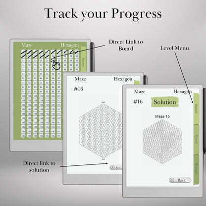 Maze Puzzle Book for reMarkable Paper Pro reMarkable Template Hyperlinked Mazes remarkable Brain Game reMarkable 2 eink hyperlinked template