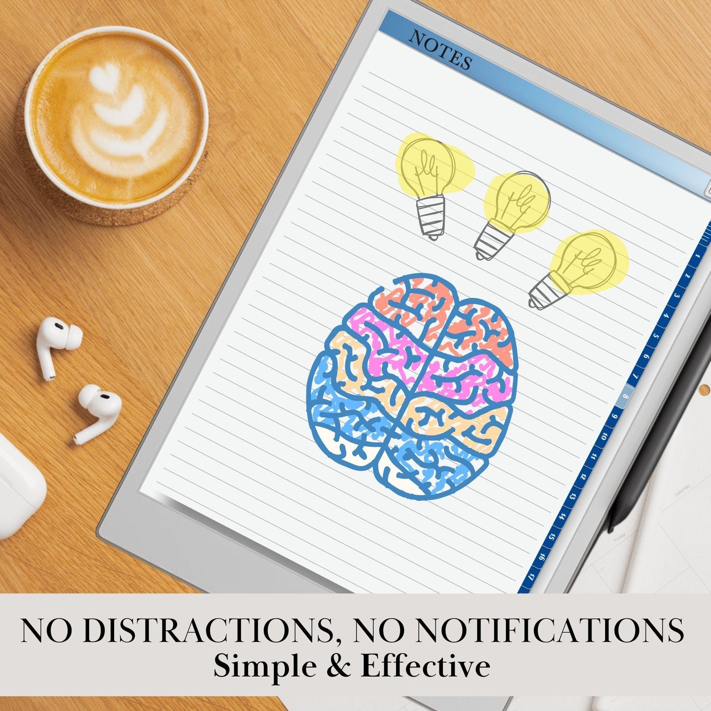 Minimalist Notebook Template for reMarkable Paper Pro and Remarkable 2 Hyperlinked Digital Notebook Minimalist Notebook Lite eInk Templates