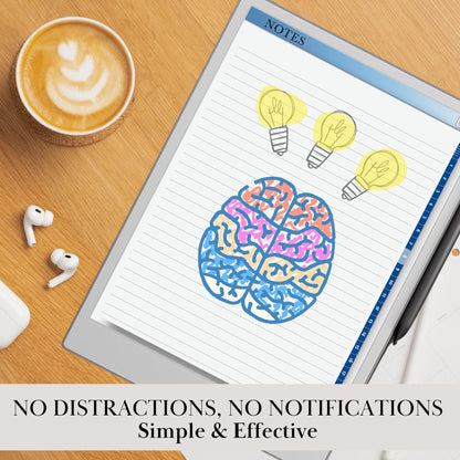 Minimalist Notebook Template for reMarkable Paper Pro and Remarkable 2 Hyperlinked Digital Notebook Minimalist Notebook Lite eInk Templates