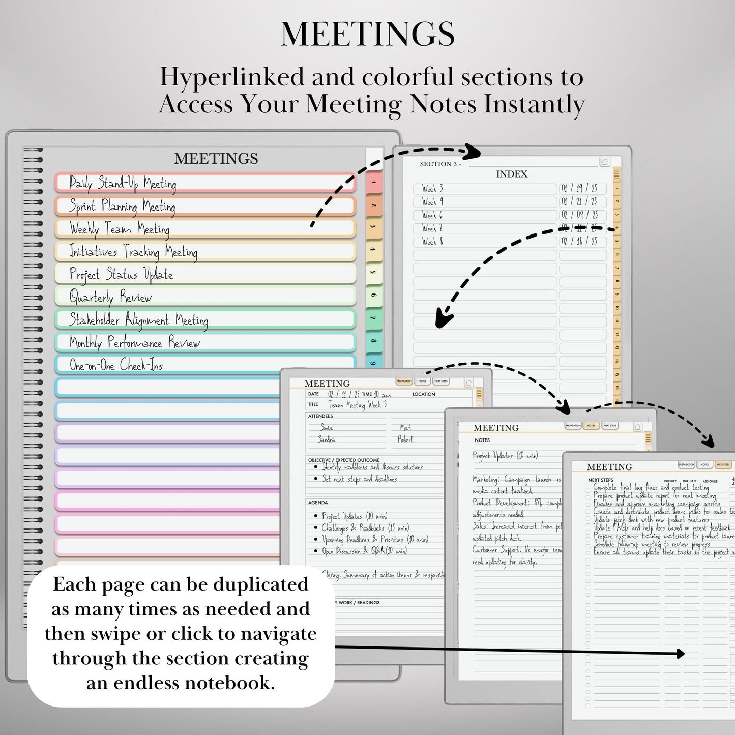Productivity Bundle for reMarkable Paper Pro and reMarkable 2 Hyperlinked Planning Toolkit, GTD Task Tracker, Agile & PMI Project Templates