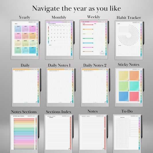 2025-2026 Daily Planner for reMarkable Paper pro, 2: Mid-Year Calendar August Start Student & Teacher Planner Template (Digital Download)