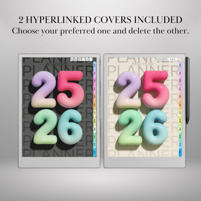 2025-2026 Daily Planner for reMarkable Paper pro, 2: Mid-Year Calendar August Start Student & Teacher Planner Template (Digital Download)