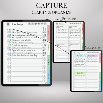To Do Tracker GTD Planner for Ipad Goodnotes & Notability Task Tracker Template Productivity Planner Brain Dump Project Tracker To-Do List