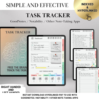 To Do Tracker GTD Planner for Ipad Goodnotes & Notability Task Tracker Template Productivity Planner Brain Dump Project Tracker To-Do List