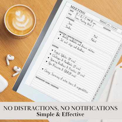 reMarkable 2 — Meeting Notes, business notebook
