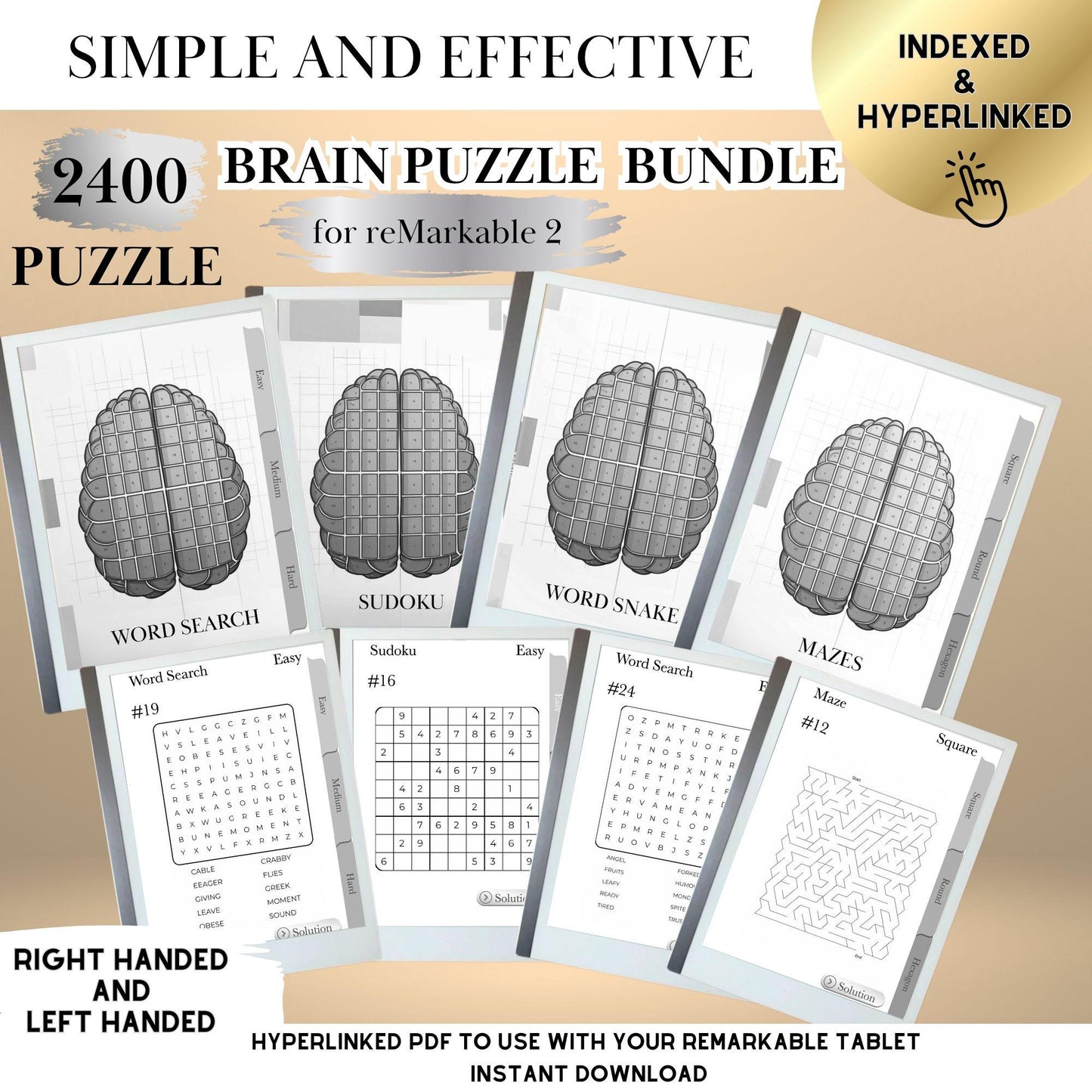 reMarkable 2 — Puzzle Bundle, 2400 brain games