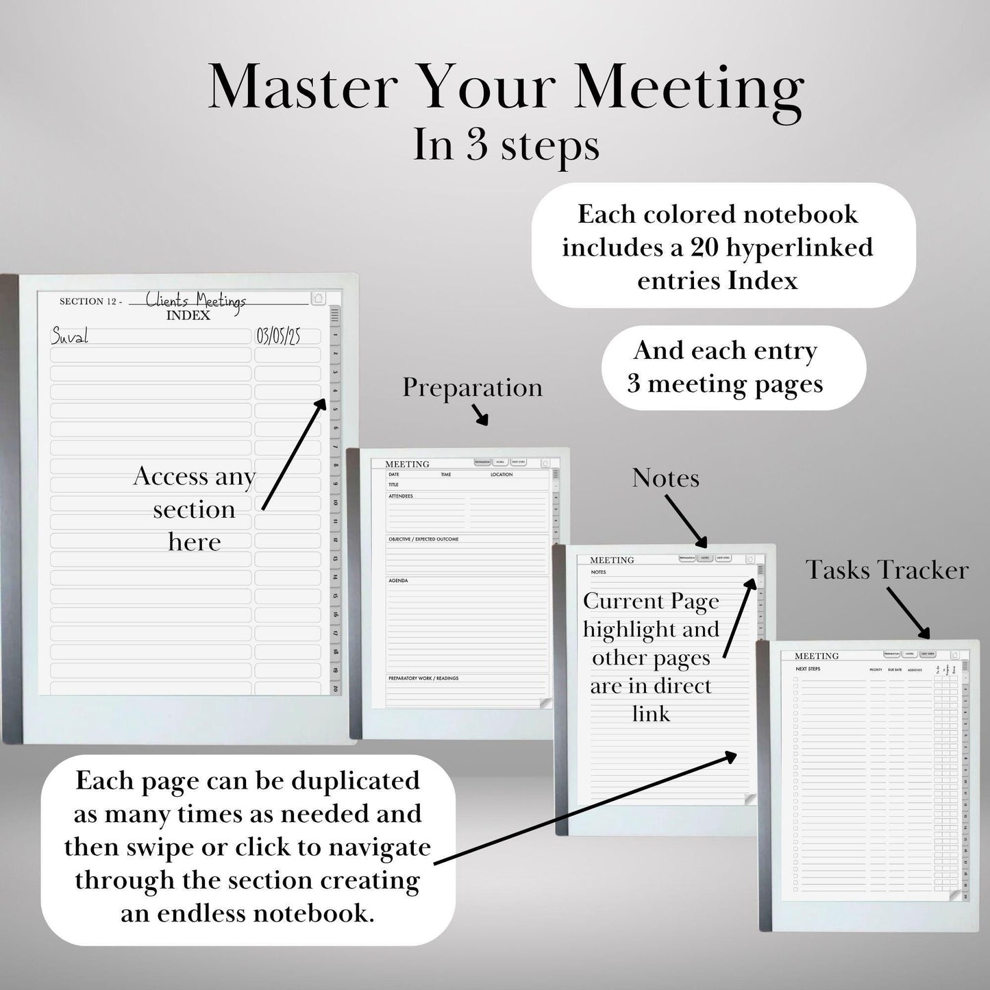 reMarkable 2 — Meeting Notes, business notebook