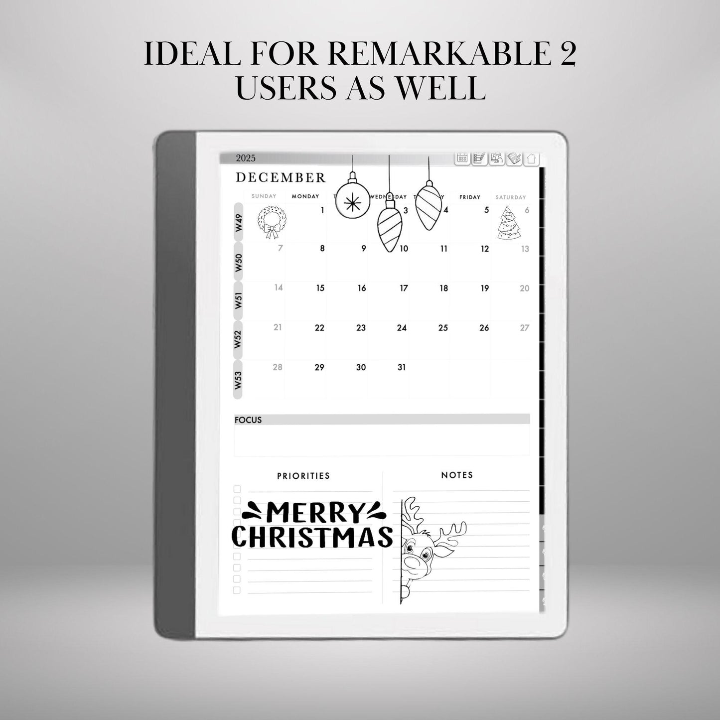 reMarkable Paper Pro & 2 — Holiday Sticker Pack, 400+ doodles