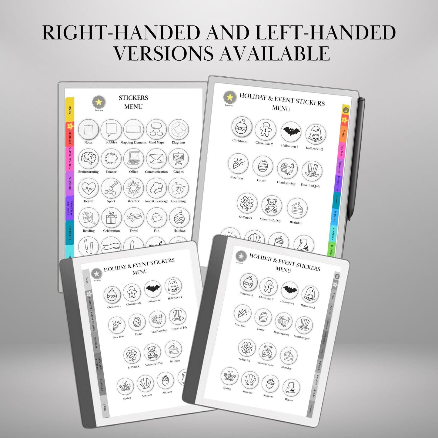 reMarkable Paper Pro & 2 — Holiday Sticker Pack, 400+ doodles