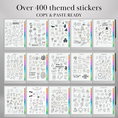 reMarkable Paper Pro & 2 — Holiday Sticker Pack, 400+ doodles