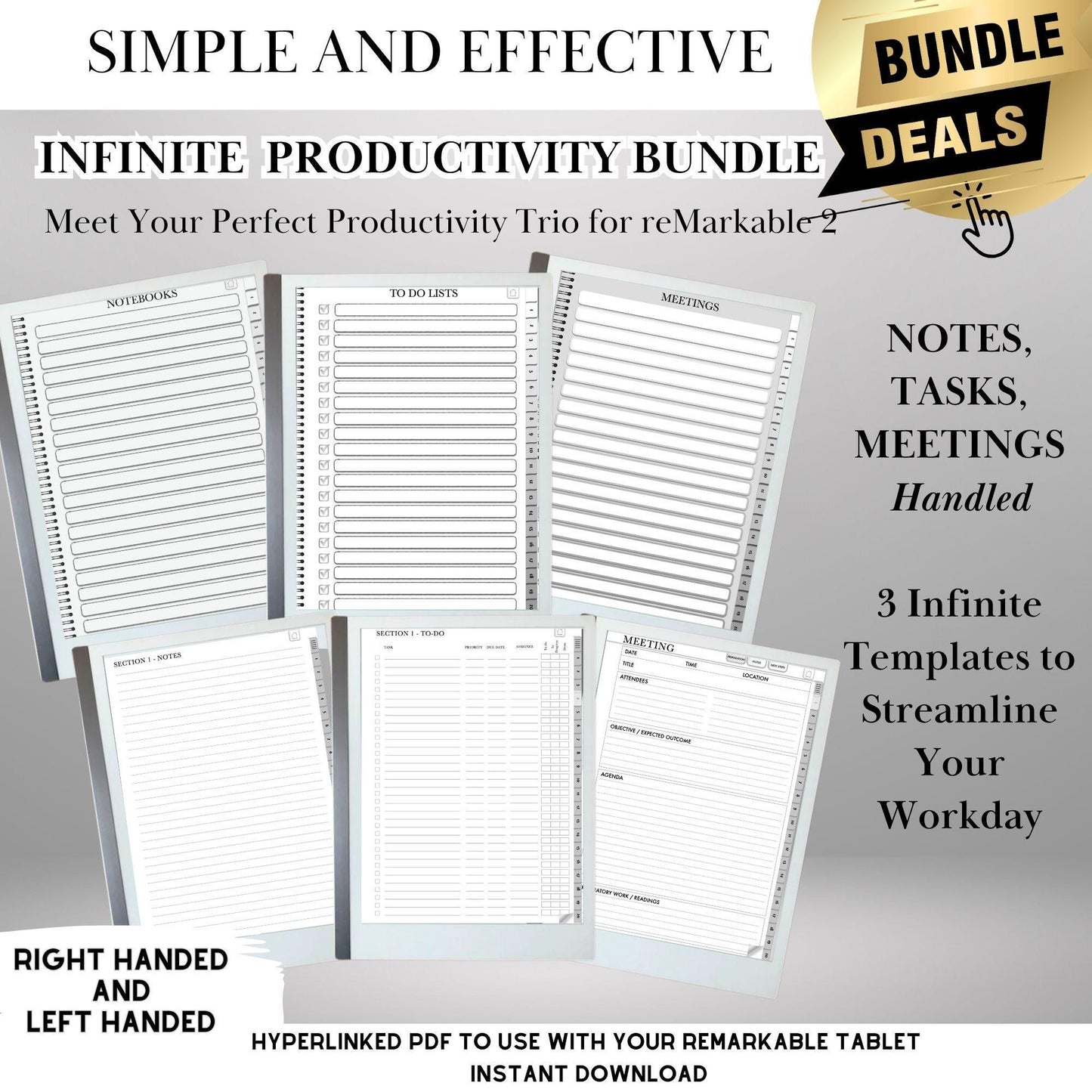 reMarkable 2 — Productivity Bundle, notebook, to-do & meeting notes