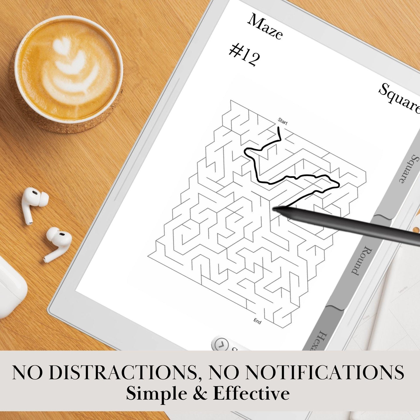 Supernote Maze Puzzle Book: 600 Brain Games, Hyperlinked PDF (Digital Download)