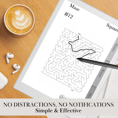 Supernote Maze Puzzle Book: 600 Brain Games, Hyperlinked PDF (Digital Download)