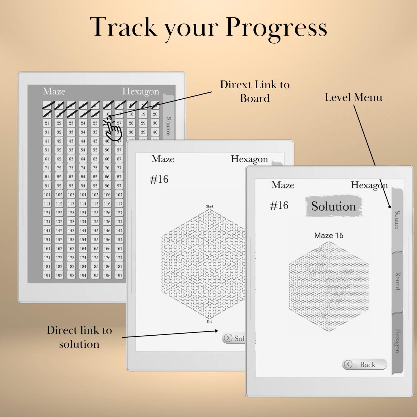 Supernote Maze Puzzle Book: 600 Brain Games, Hyperlinked PDF (Digital Download)