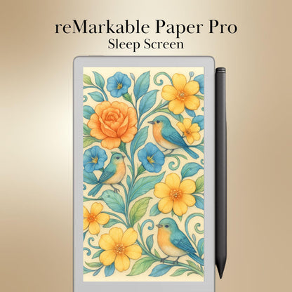 reMarkable Paper Pro Move — Floral Sleep Screens, bouquet theme