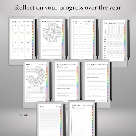 reMarkable Paper Pro Move — Habit Tracker, Hyperlinked Goal Planner