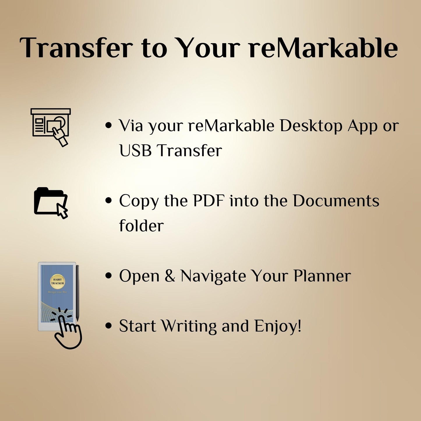reMarkable Paper Pro Move — Habit Tracker, Hyperlinked Goal Planner