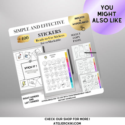 Boxy Buddies Stickers for reMarkable Paper Pro, reMarkable 2: Copy-Paste ready Fun and Expressive Stickers for Journaling & Planning