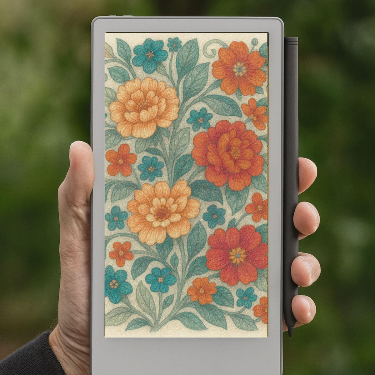 reMarkable Paper Pro Move — Floral Sleep Screens, bouquet theme