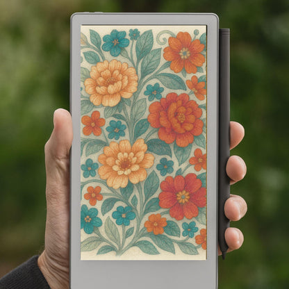 reMarkable Paper Pro Move — Floral Sleep Screens, bouquet theme