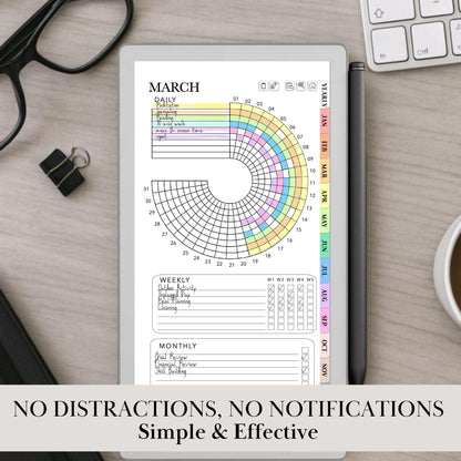 reMarkable Paper Pro Move — Habit Tracker, Hyperlinked Goal Planner