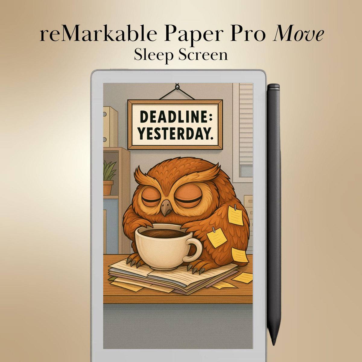 reMarkable Paper Pro Move — Fun Sleep Screens, funny theme bundle