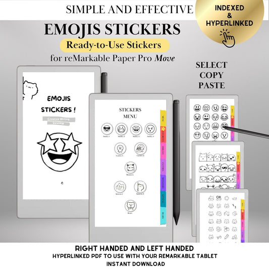 reMarkable Paper Pro Move — Emoji Sticker Pack, copy-paste