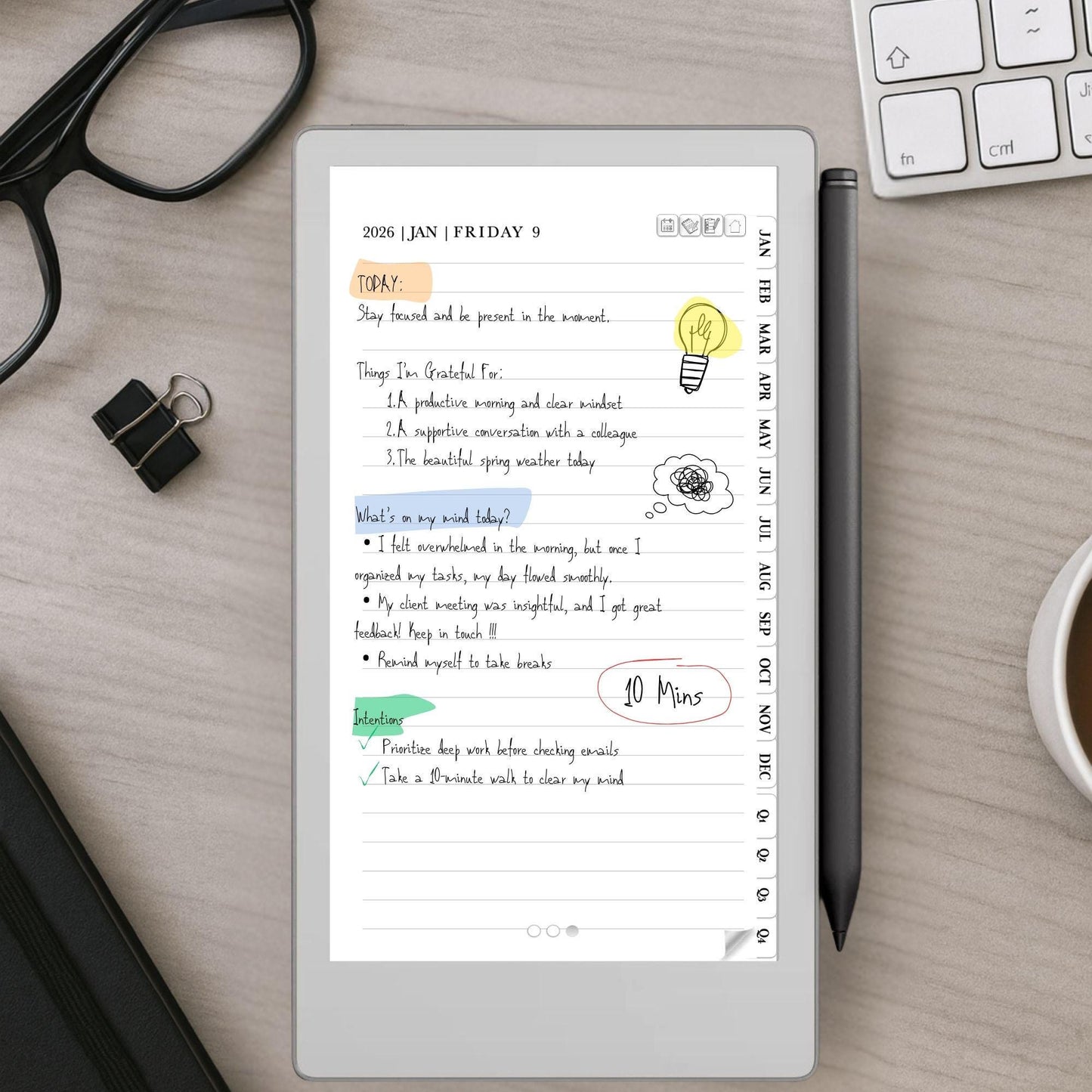 reMarkable Paper Pro Move — Daily Planner 2026, hourly daybook