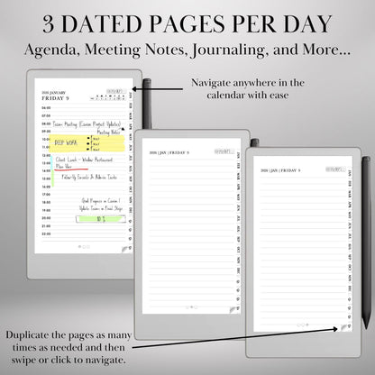 reMarkable Paper Pro Move — Daily Planner 2026, hourly daybook