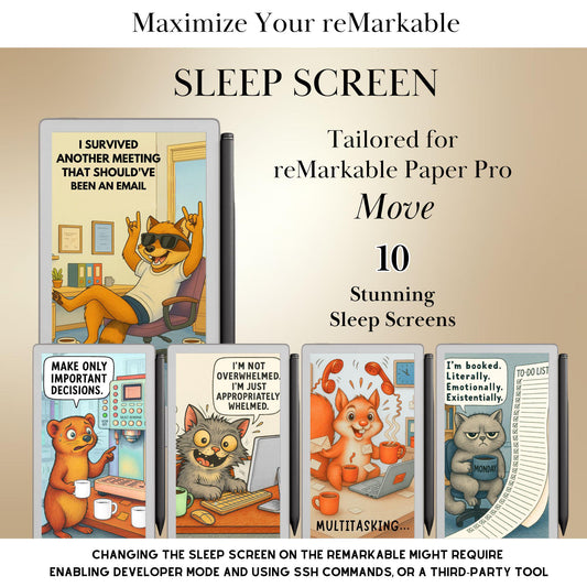 Fun Sleep Screen Bundle for reMarkable paper Pro Move Templates Sleep Screen | reMarkable Paper Pro Move Templates