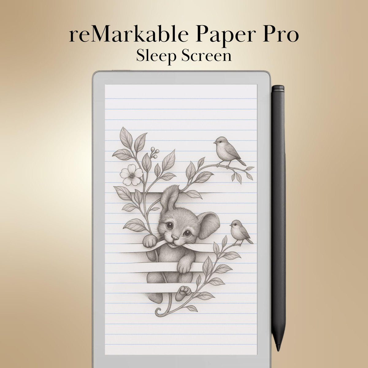 reMarkable Paper Pro Move — Animals Sleep Screens, 10 cute trompe-l'œil designs