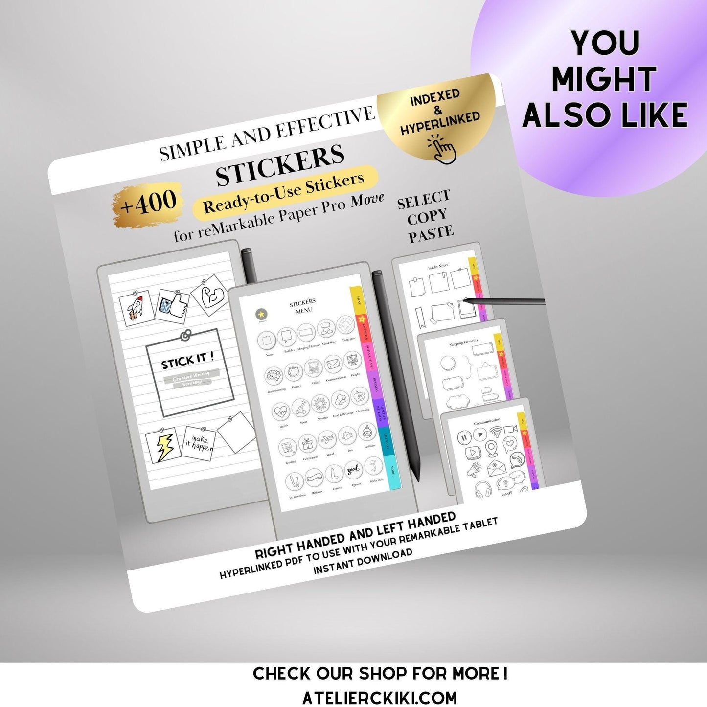 reMarkable Paper Pro Move — Holiday Sticker Pack, 400+ doodles