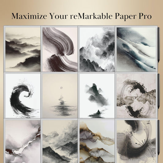 Abstract Sleep Screens for reMarkable Paper Pro & reMarkable 2 | Ink Flow Remarkable Templates Sleep Screen