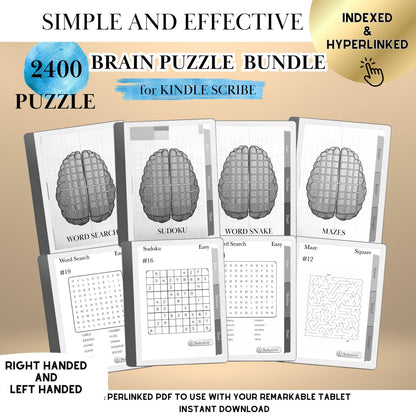 Kindle Scribe — Puzzle Bundle, 2400 brain games