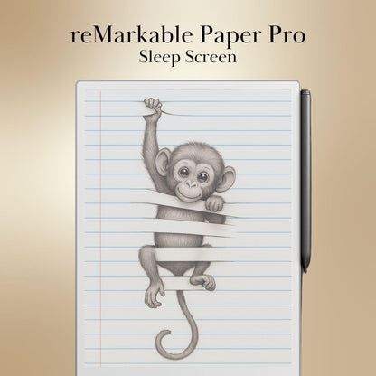 Trompe-l’Œil Sleep Screen Bundle for reMarkable paper Pro and reMarkable 2 Templates Sleep Screen | 10 Cute Screens with Animals