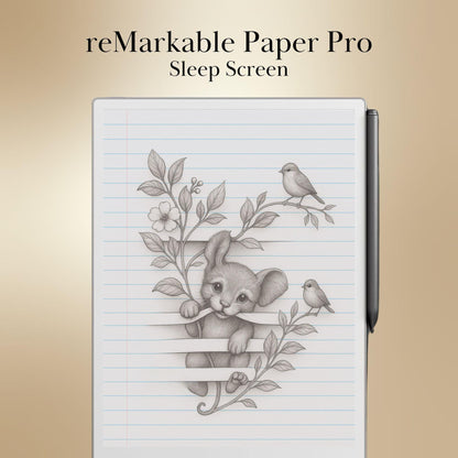 Trompe-l’Œil Sleep Screen Bundle for reMarkable paper Pro and reMarkable 2 Templates Sleep Screen | 10 Cute Screens with Animals