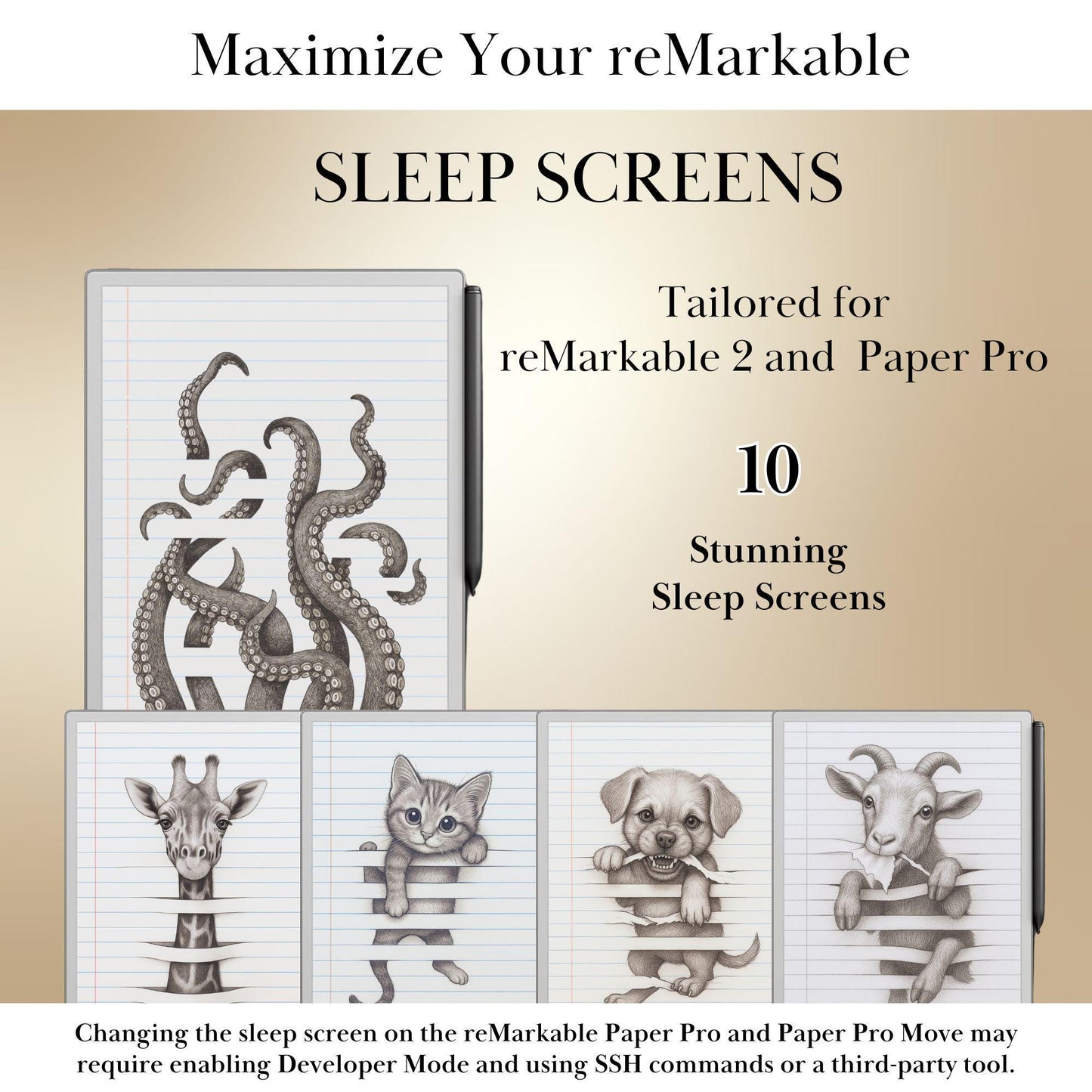 Trompe-l’Œil Sleep Screen Bundle for reMarkable paper Pro and reMarkable 2 Templates Sleep Screen | 