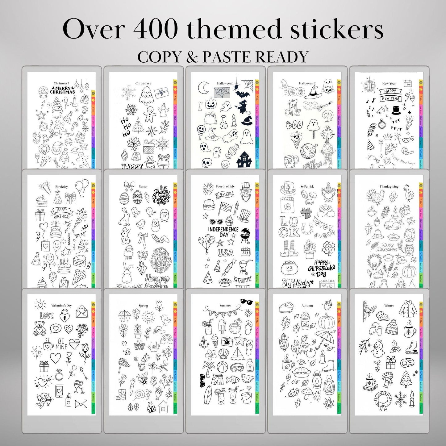 reMarkable Paper Pro Move — Holiday Sticker Pack, 400+ doodles