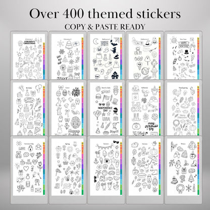 reMarkable Paper Pro Move — Holiday Sticker Pack, 400+ doodles