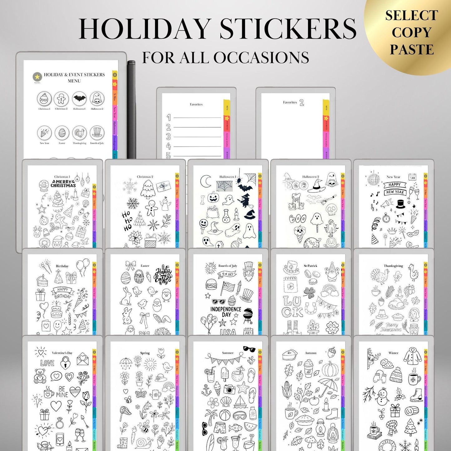reMarkable Paper Pro Move — Stickers Bundle, 5 packs copy-paste