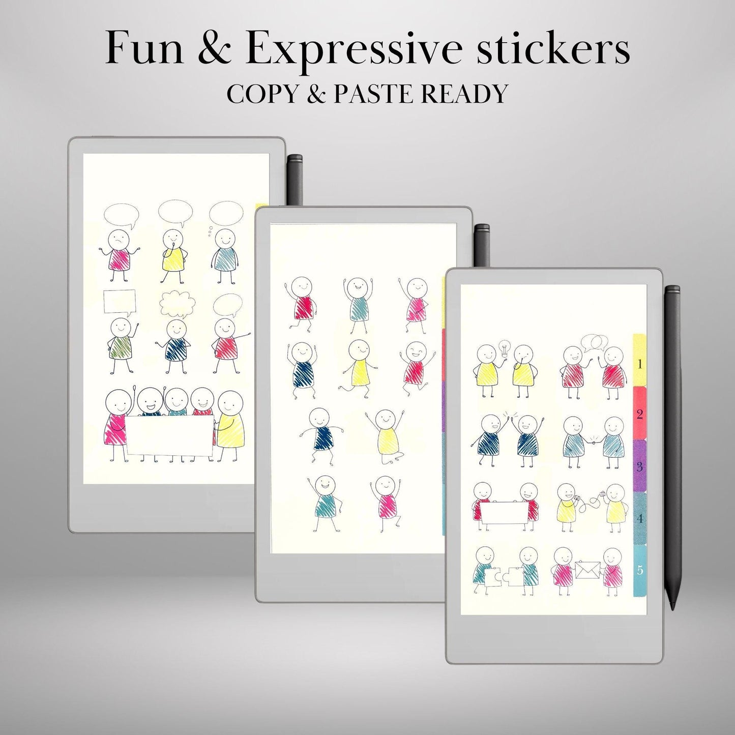 reMarkable Paper Pro Move — Boxy Buddies Sticker Pack, copy-paste