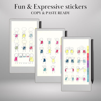reMarkable Paper Pro Move — Boxy Buddies Sticker Pack, copy-paste