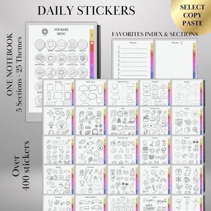reMarkable Paper Pro & 2 — Stickers Bundle, 5 packs copy-paste