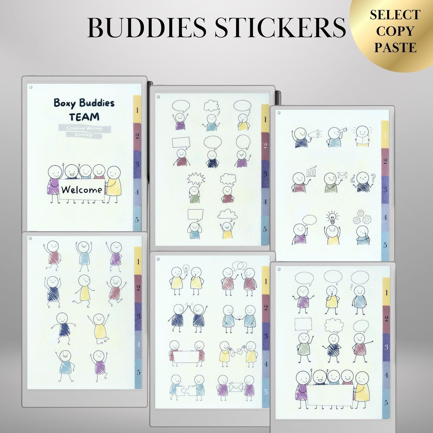 reMarkable Paper Pro & 2 — Stickers Bundle, 5 packs copy-paste