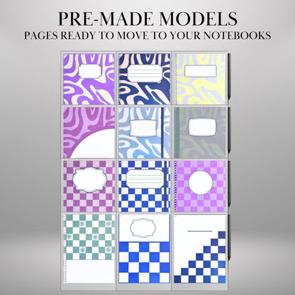 Custom Covers Toolkit for reMarkable Paper Pro Template: Covers, Backgrounds, Labels, Bindings | Copy/Paste Stickers Covers for Notebooks