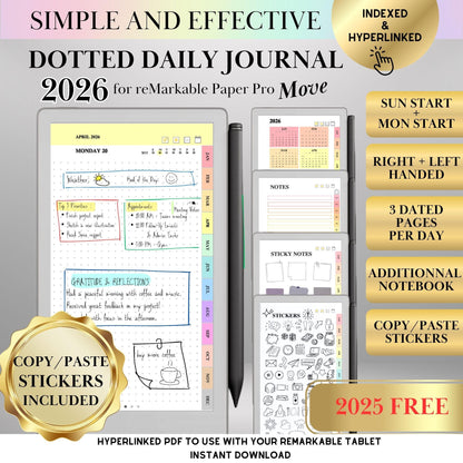 reMarkable Paper Pro Move — Daily Dotted Journal 2026