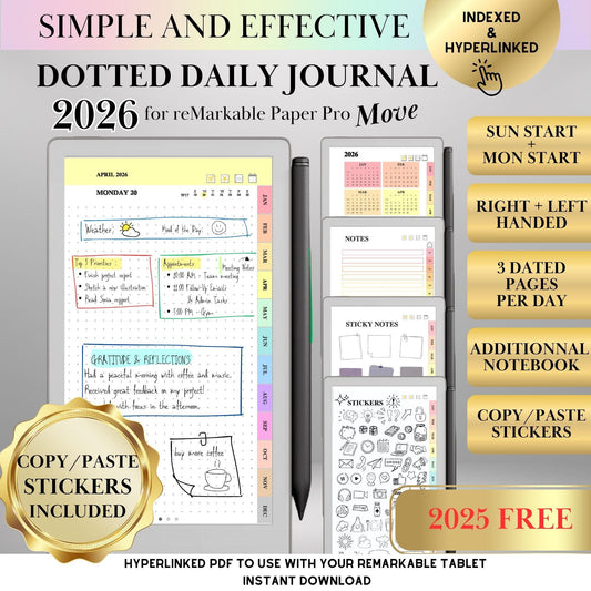reMarkable Paper Pro Move — Daily Dotted Journal 2026