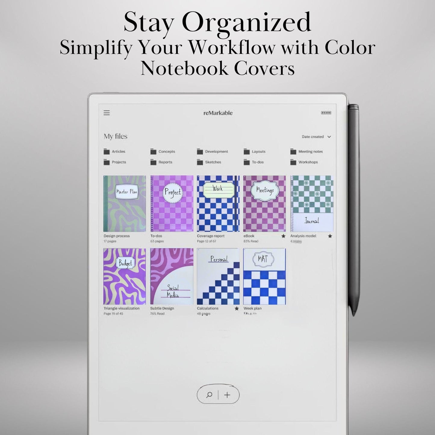 Custom Covers Toolkit for reMarkable Paper Pro Template: Covers, Backgrounds, Labels, Bindings | Copy/Paste Stickers Covers for Notebooks